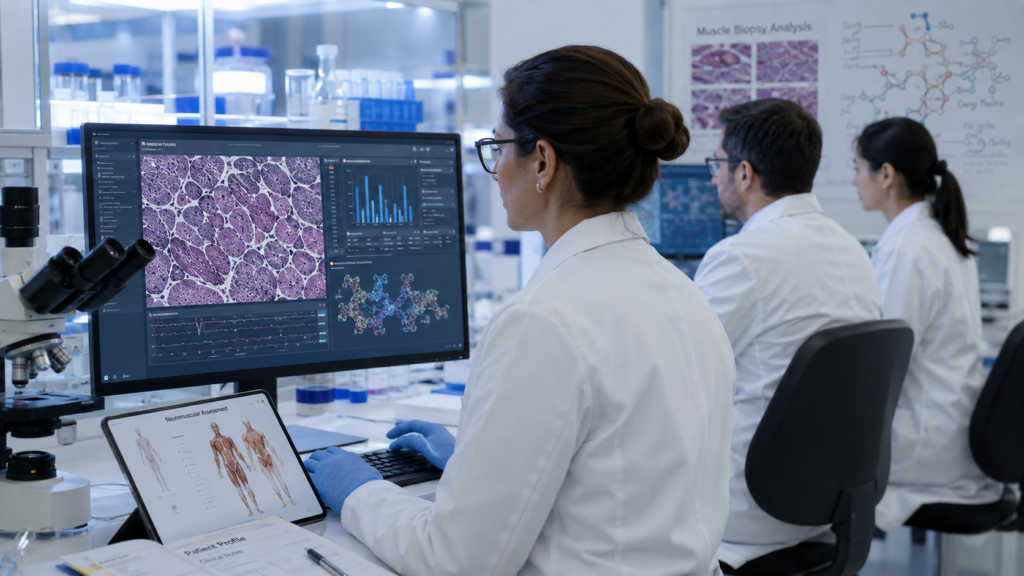 Representative image of rare muscle disease research as Novartis AG’s del-brax data strengthens its Avidity Biosciences acquisition story, RNA therapy strategy, and facioscapulohumeral muscular dystrophy pipeline.