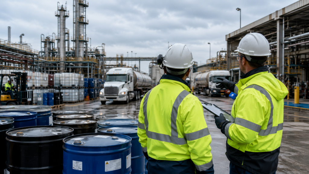 Representative image of a hazardous waste treatment facility, reflecting Veolia’s $3.04 billion Clean Earth acquisition and its push to become the number two player in the U.S. hazardous waste management market.