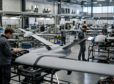 Representative image: A modern drone manufacturing facility reflects Schaeffler and Delair’s plan to scale European military drone production to 100 units a day in France.