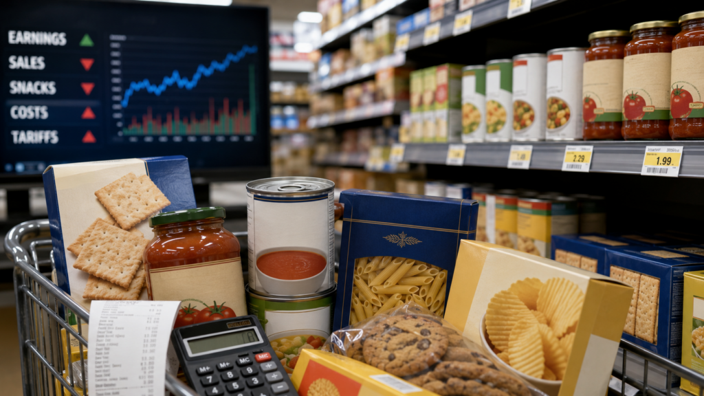 packaged foods in a grocery aisle