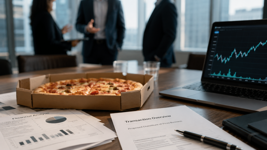 Representative image of a restaurant industry transaction meeting as Yum! Brands prepares its planned $2.7 billion Pizza Hut sale to LongRange Capital and Yum China, a move that could reshape $YUM investor sentiment, fast-food portfolio strategy and global pizza market competition.