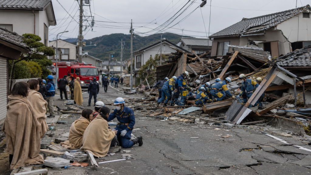 Representative image: Emergency teams search earthquake-damaged homes in Japan as the deadly Kumamoto earthquake leaves at least 18 people dead and rescue operations continue amid powerful aftershocks.