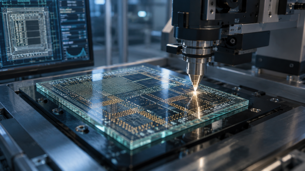 Intel Corporation and Lens Technology are exploring advanced glass substrate packaging for artificial intelligence chips and data centre workloads, but the non-binding agreement leaves commercial scale-up as the critical test. Representative image.