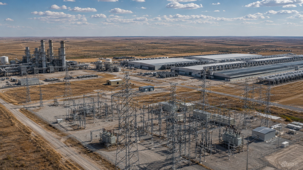 Representative image: Large-scale power generation, transmission infrastructure and data centre facilities illustrate National Grid’s $1.75 billion Joulent investment targeting rising US artificial intelligence electricity demand.
