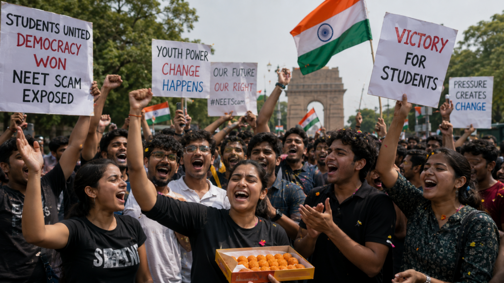 Student protests over the NEET-UG paper leak intensify political pressure in New Delhi as Dharmendra Pradhan’s resignation marks a rare retreat by the Narendra Modi government. Representative image.