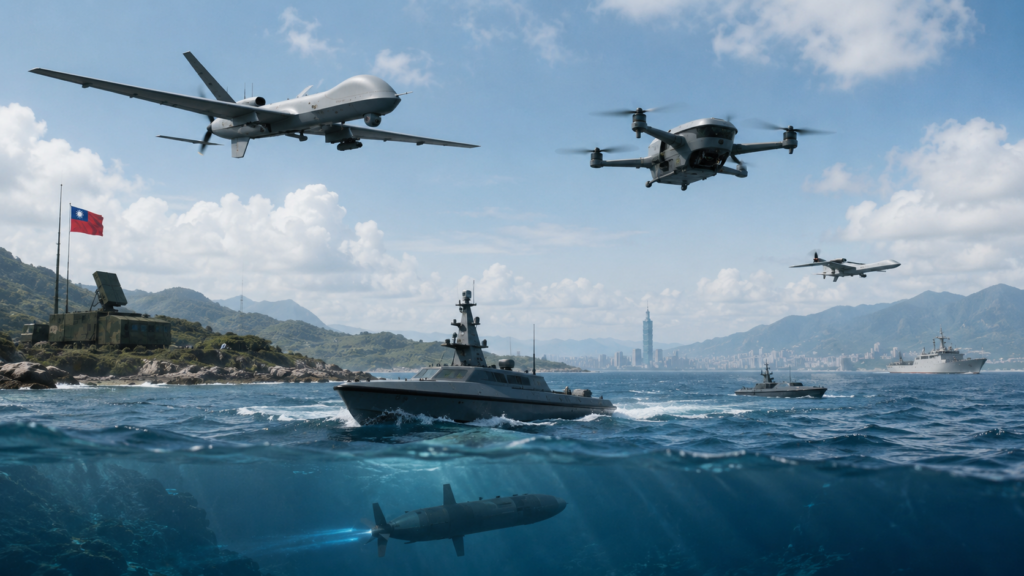 Representative image: Taiwan’s proposed NT$210 billion drone procurement plan highlights its push to build aerial, maritime and underwater unmanned systems for stronger deterrence in the Taiwan Strait.