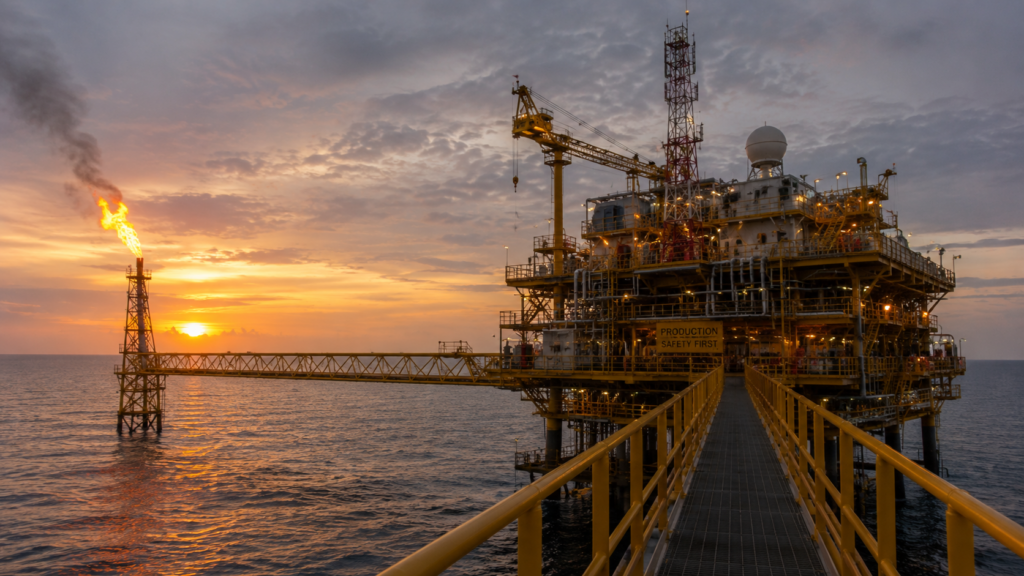 Representative image of an offshore oil production platform as Tullow Oil plc focuses on stronger Jubilee output, free cash flow and faster debt reduction ahead of its August 2026 results.