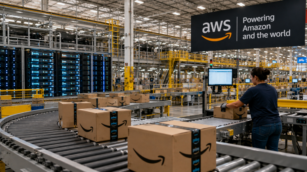 Amazon’s second-quarter 2026 results spotlight accelerating Amazon Web Services growth, record operating profit and a sharply higher artificial intelligence infrastructure spending plan, while an Anthropic investment gain inflates headline net income. Representative image.