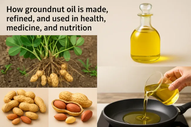 How groundnut oil is made, refined, and used in health, medicine, and nutrition