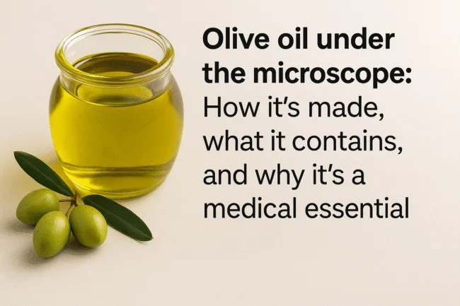 Olive oil under the microscope How it's made, what it contains, and why it's a medical essential