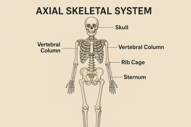 What is the axial skeleton and what makes it essential to human health