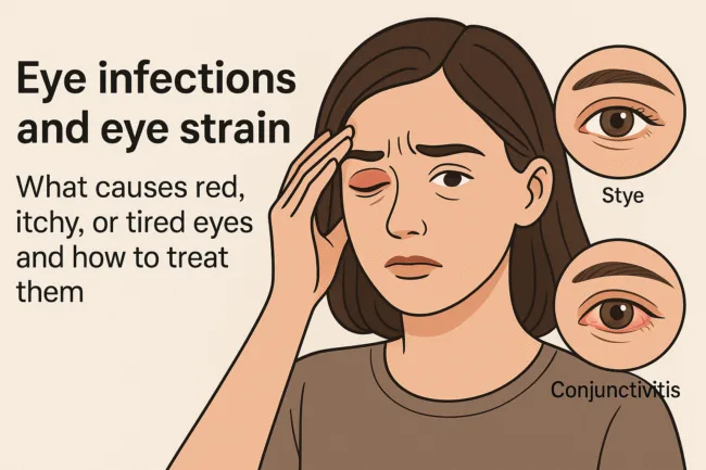 Eye infections and eye strain What causes red, itchy, or tired eyes and how to treat them
