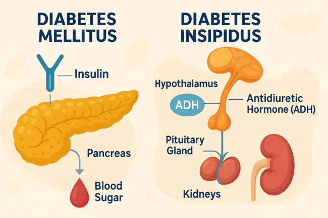 How diabetes mellitus and diabetes insipidus differ, and why understanding their history and hormonal origins still matters today