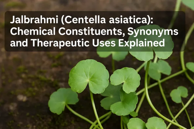 Jalbrahmi (Centella asiatica) Chemical constituents, synonyms and therapeutic uses explained