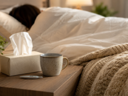 Adequate sleep may support immune function and could influence susceptibility to the common cold, while staying comfortably warm can promote better rest during colder weather. Representative image.