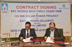 Tata Power to install a 100MW solar project for SJVN at the Raghanesda solar park in Gujarat