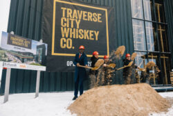 Traverse City Whiskey begins construction on craft whiskey production plant in Traverse City, Michigan