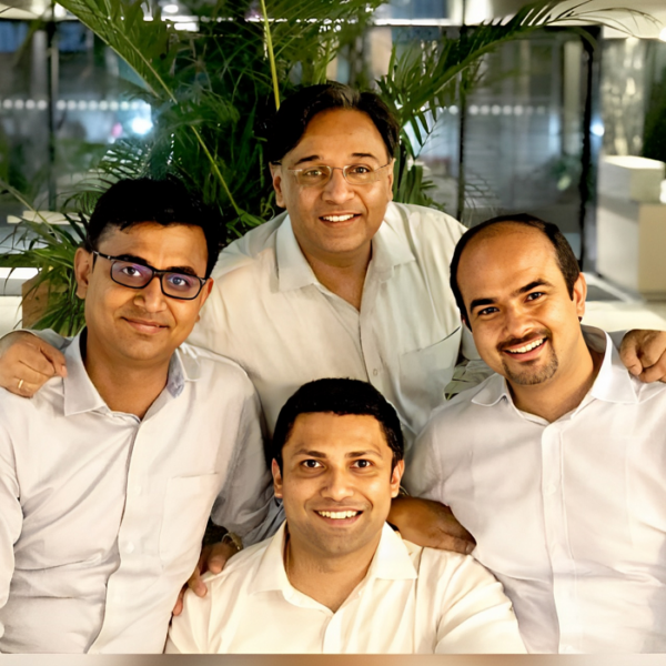 Founding team of Navadhan : Right to Left – Vijay Haswani, Nitin Agrawal, Anirudh Ramakuru, Amit Biswal