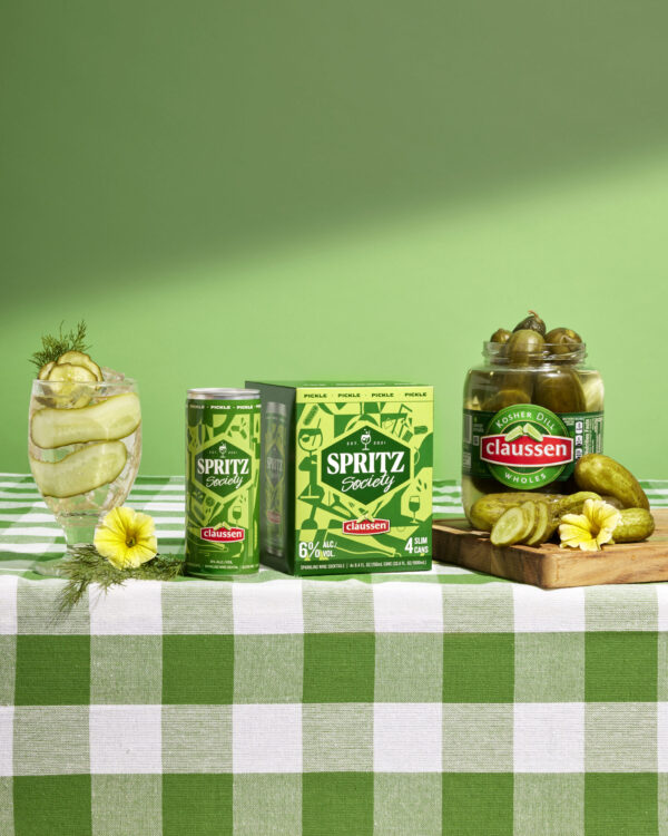 Spritz Society and Claussen break into beverage space with pickle-flavored sparkling wine