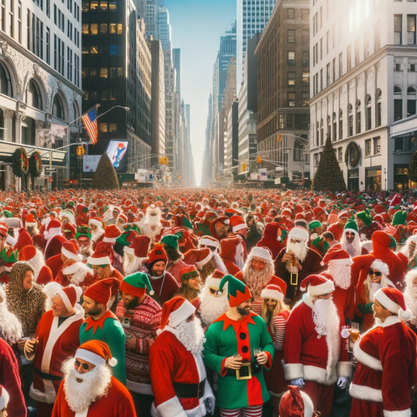 NYC Transforms into Santa's Playground: SantaCon Revelers Paint the Town Red