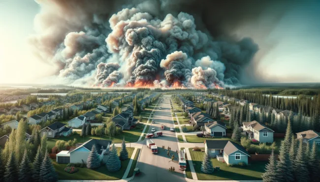 Thousands evacuated in Fort McMurray suburbs as a massive wildfire nears.