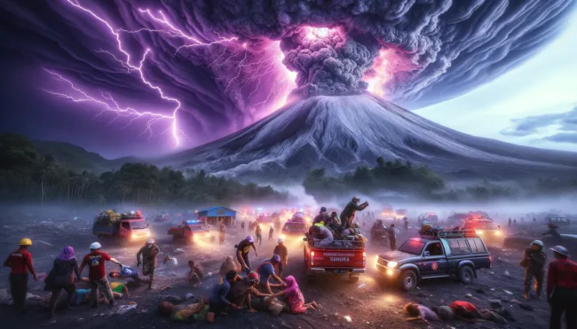 Mount Ibu on Indonesia's Halmahera island erupts, leading to the evacuation of seven villages.