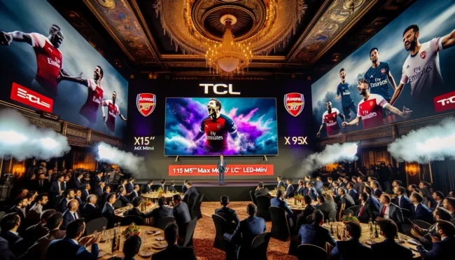 TCL Electronics announces new product launch in Istanbul, featuring the world's largest QD-Mini LED TV and a partnership celebration with Arsenal FC.