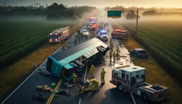 Tragic accident on West Highway 40 in central Florida leaves eight dead and dozens injured