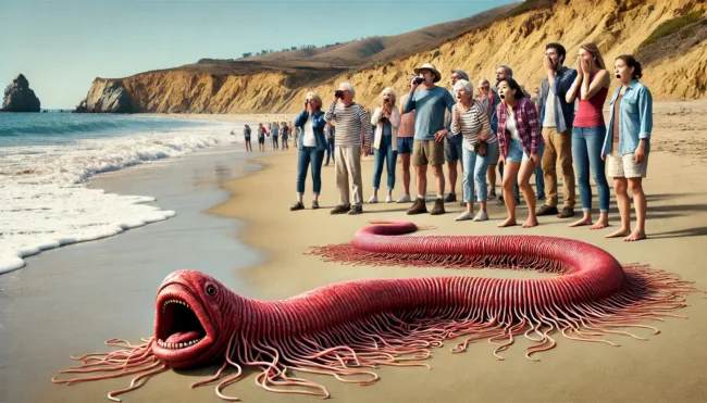 Discover the chilling tale of the blood worm that startled whale watchers in California, revealing the fascinating yet eerie side of marine biodiversity.