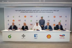 Sheikh Khaled bin Mohamed champions sustainability with global leaders at ADNOC’s Ruwais LNG project, setting a new standard for low-carbon energy projects.