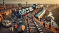 The Sabarmati Express derailed near Kanpur, Uttar Pradesh, on August 17, 2024, causing major rail disruptions. All passengers were safely evacuated, and an investigation into possible sabotage is underway.