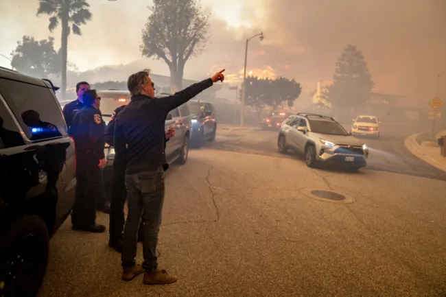 Dangerous winds and drought are fueling the Pacific Palisades wildfire in Los Angeles, forcing 30,000 to evacuate.