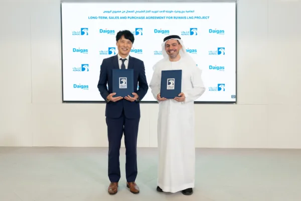 ADNOC secures a 15-year LNG supply agreement with Osaka Gas for the Ruwais LNG project, reinforcing its global energy expansion and sustainability strategy.