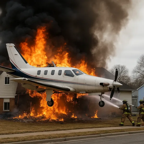 Small Plane Crashes Into Brooklyn Park Home, Sparking Fire and Fatalities