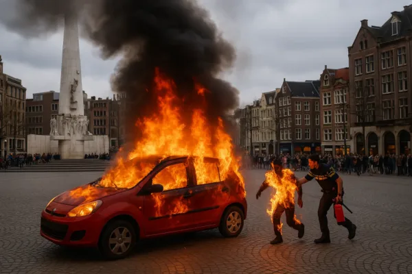Explosion in Amsterdam’s Dam Square linked to possible suicide attempt, say Dutch police