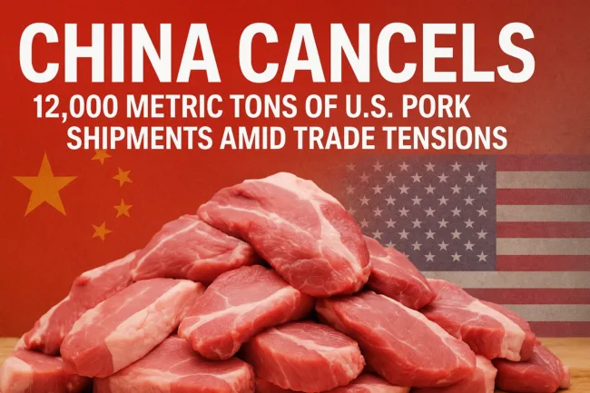 China’s cancellation of 12,000 metric tons of U.S. pork shipments signals deepening trade tensions, disrupting American agriculture exports and global meat supply chains.