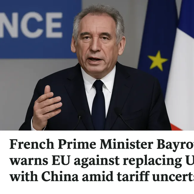 French Prime Minister Bayrou warns EU against replacing US with China amid tariff uncertainty