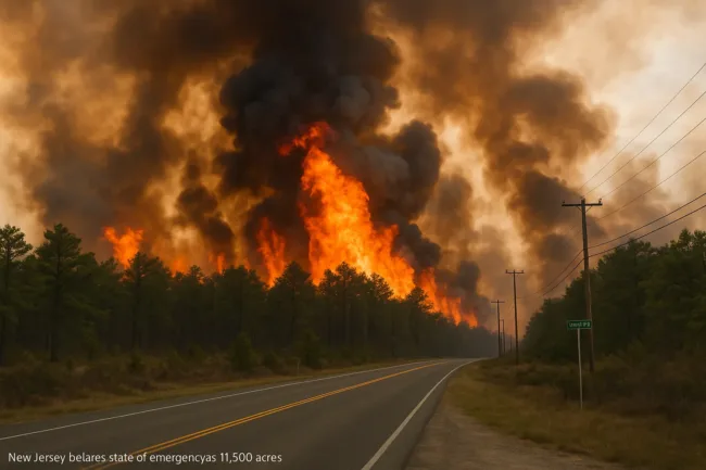 New Jersey Declares State of Emergency as Jones Road Wildfire Expands to 11,500 Acres