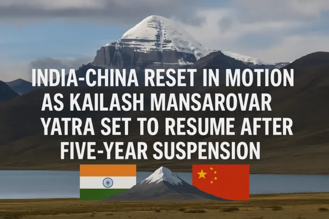 India-China Reset in Motion as Kailash Mansarovar Yatra Set to Resume After Five-Year Suspension