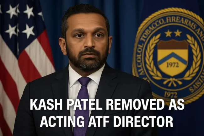 Kash Patel removed as acting ATF chief, Army Secretary Driscoll appointed in dual-role move
