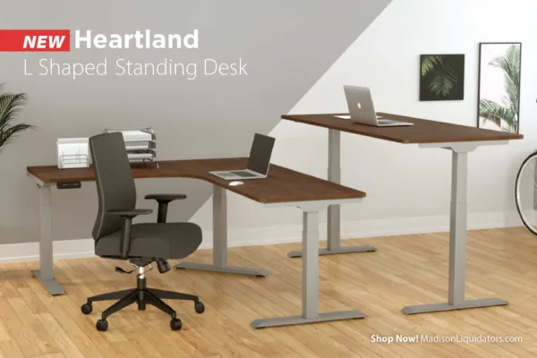 Madison Liquidators Launches Heartland L-Shaped Standing Desks for Modern Workspaces
