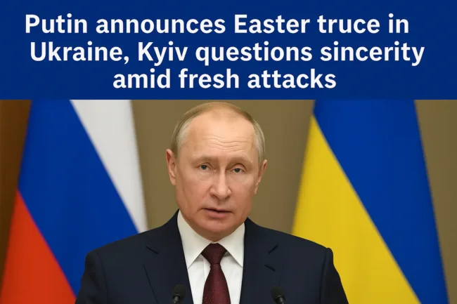 Putin announces Easter truce in Ukraine, Kyiv questions sincerity amid fresh attacks