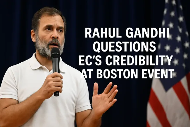 Rahul Gandhi Criticises Election Commission Credibility During Boston Address