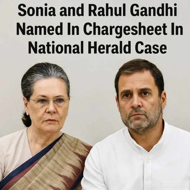 Sonia and Rahul Gandhi named in chargesheet as ED escalates probe in National Herald money laundering case