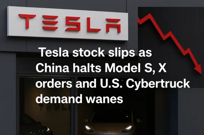 Tesla halts Model S and X orders in China, adds cheaper Cybertruck trim in U.S. amid tariffs, weak demand. Find out what it means for the EV giant’s future.