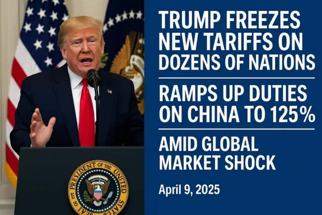 Trump freezes new tariffs on dozens of nations, ramps up duties on China to 125% amid global market shock