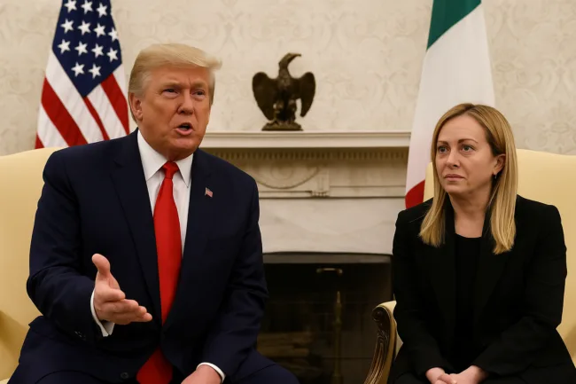 Trump reiterates tariff stance in meeting with Meloni, signals no urgency for EU trade resolution