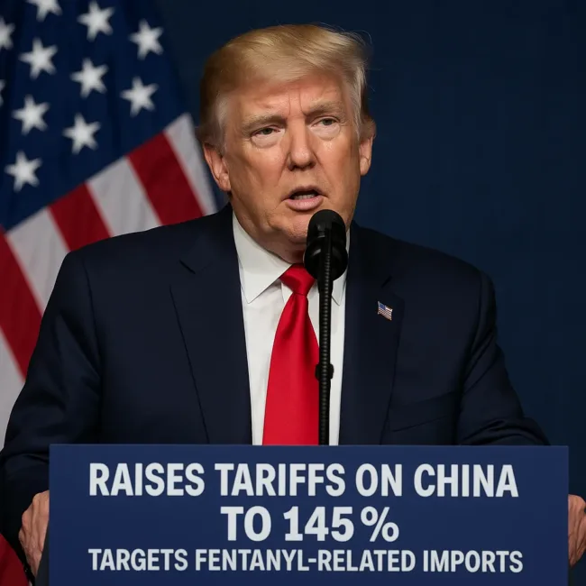 US escalates trade war with China by raising tariffs to 145%, targets fentanyl-related imports