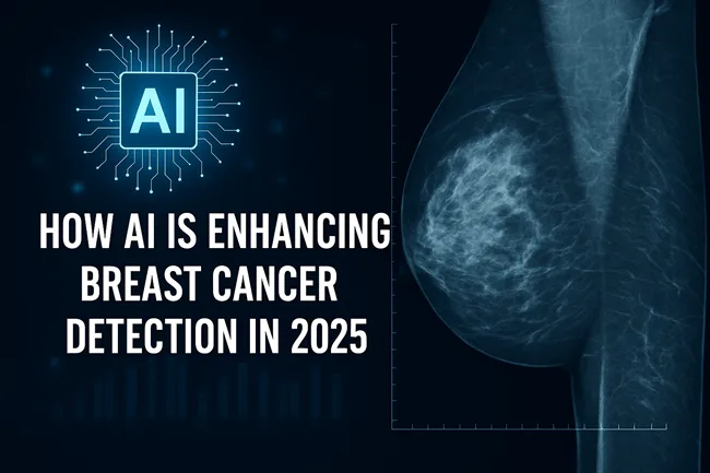 A representative visual showing how artificial intelligence is being integrated into breast cancer detection in 2025, highlighting advancements in mammography imaging and diagnostic precision.