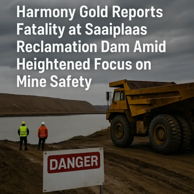 Safety concerns intensify at Harmony Gold’s Saaiplaas Reclamation Dam in Free State after a fatal incident highlights operational risks at South African surface mining sites.